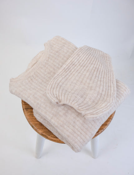 Molli Wollpullover mit Ballonärmeln Creme