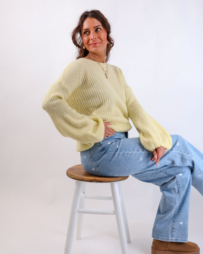 Molli Wollpullover mit Ballonärmeln Citrus