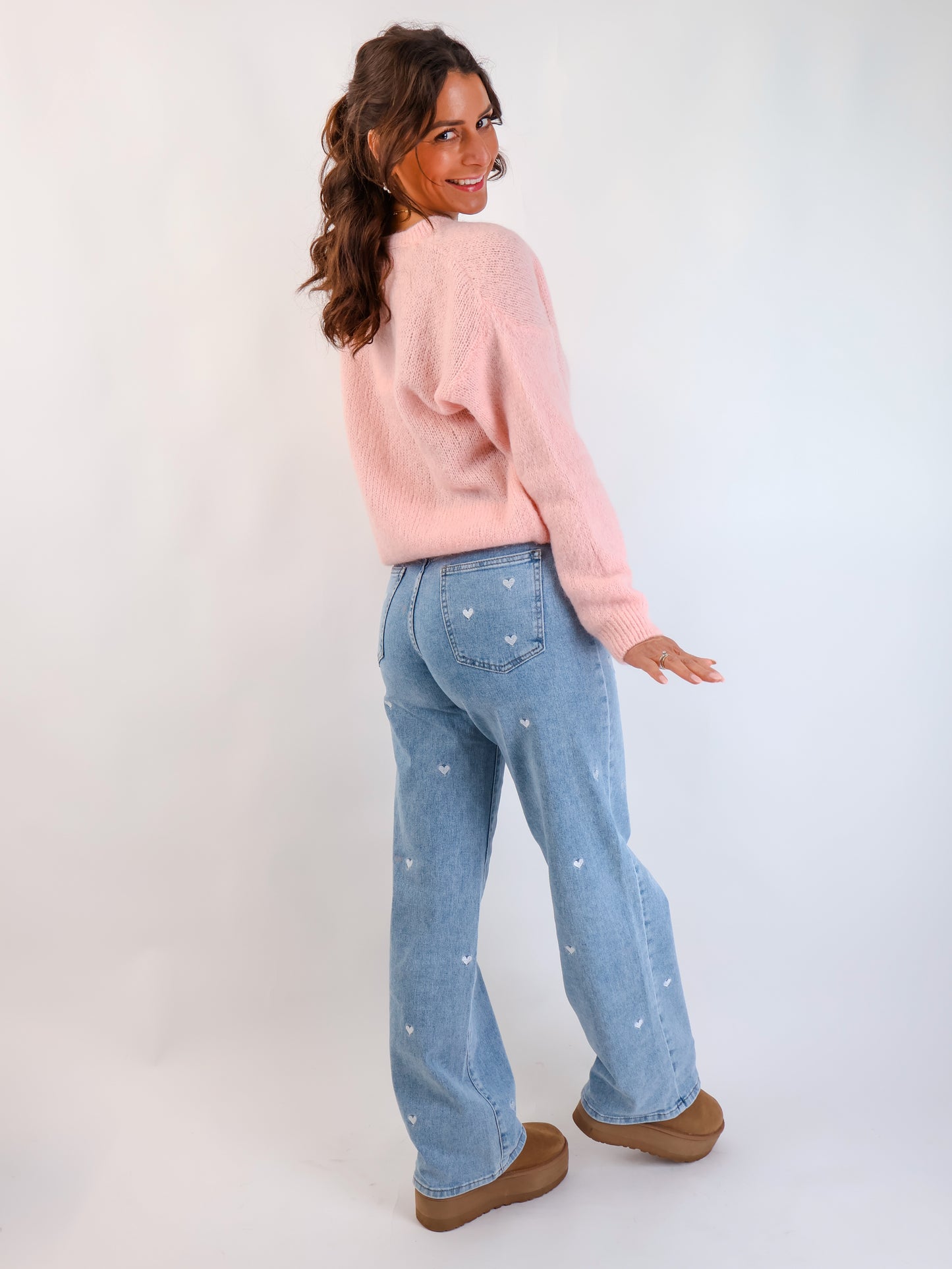 ★ Premium Alpaka Strickjacke Rosé