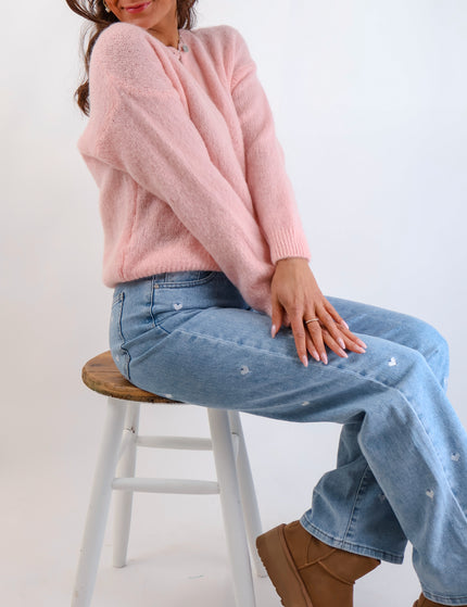 ★ Premium Alpaka Strickjacke Rosé