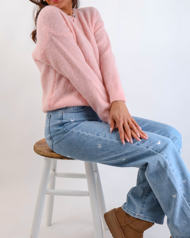 ★ Premium Alpaka Strickjacke Rosé