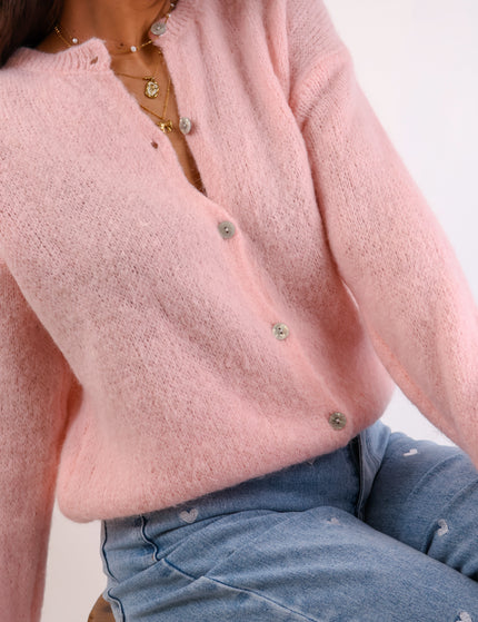 ★ Premium Alpaka Strickjacke Rosé
