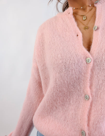★ Premium Alpaka Strickjacke Rosé