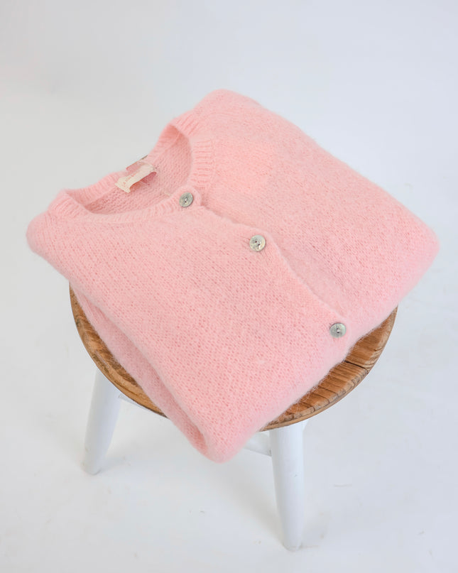 ★ Premium Alpaka Strickjacke Rosé