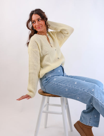 ★ Premium Alpaka Strickjacke Citrus