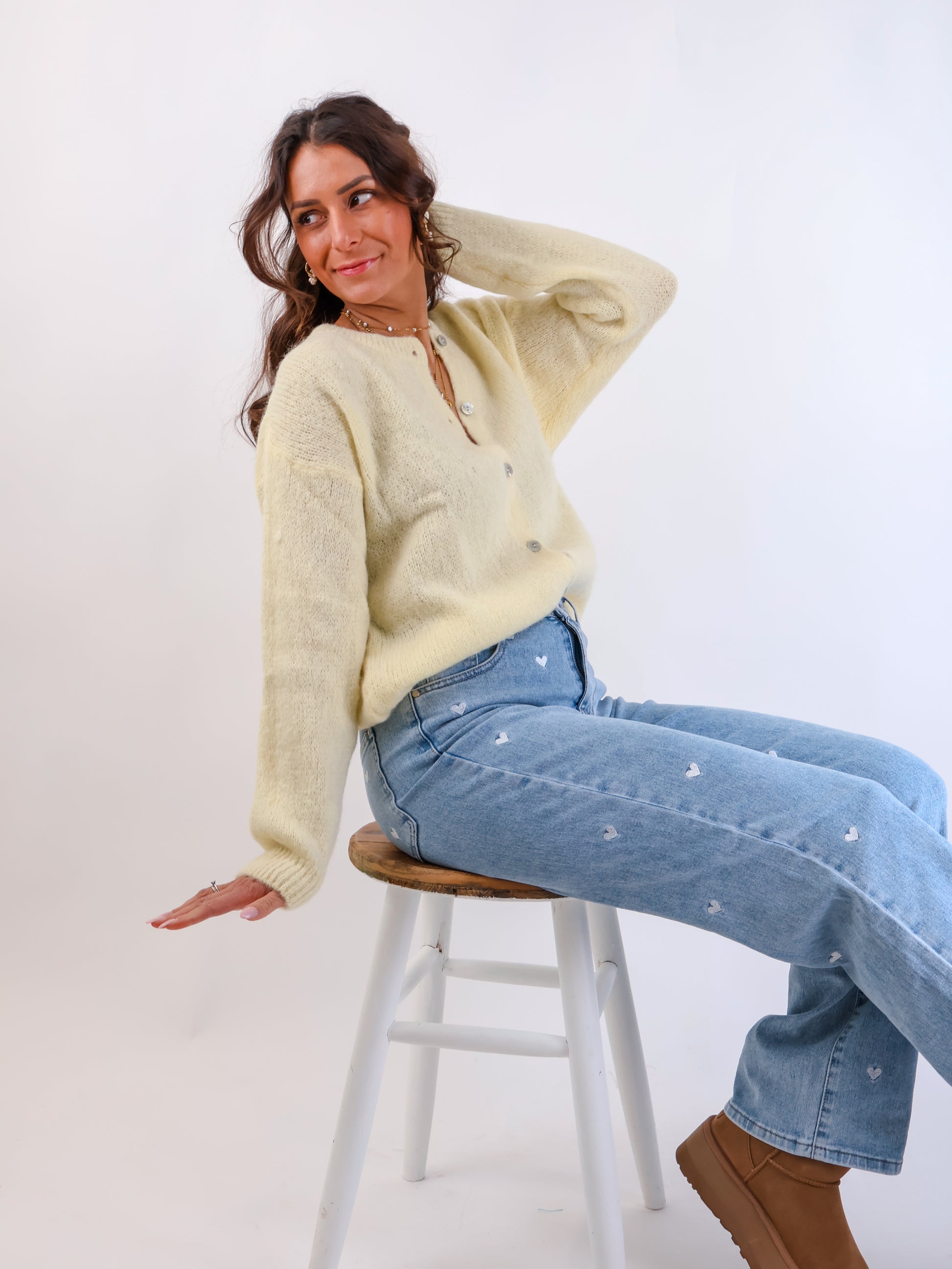 ★ Premium Alpaka Strickjacke Citrus