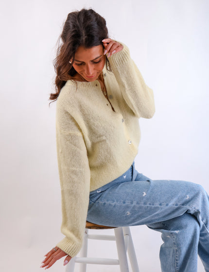 ★ Premium Alpaka Strickjacke Citrus