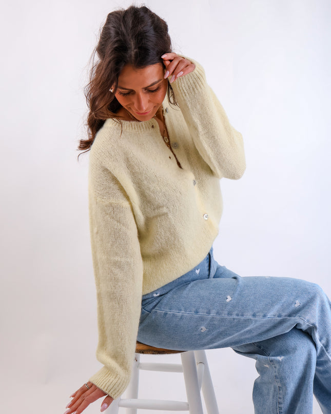★ Premium Alpaka Strickjacke Citrus