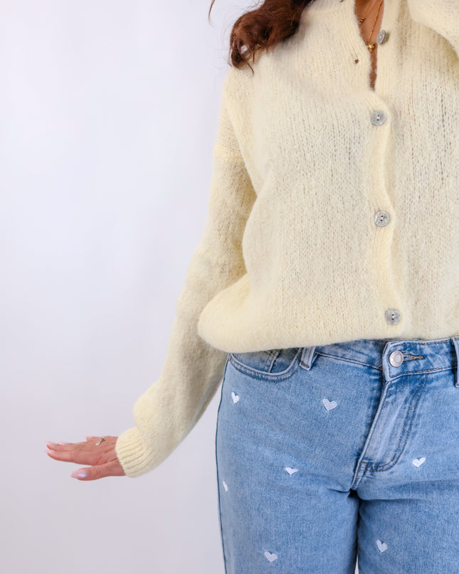 ★ Premium Alpaka Strickjacke Citrus