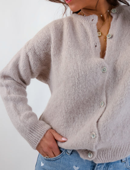 ★ Premium Alpaka Strickjacke Beige