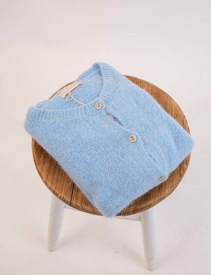 ★ Premium Alpaka Strickjacke Sky