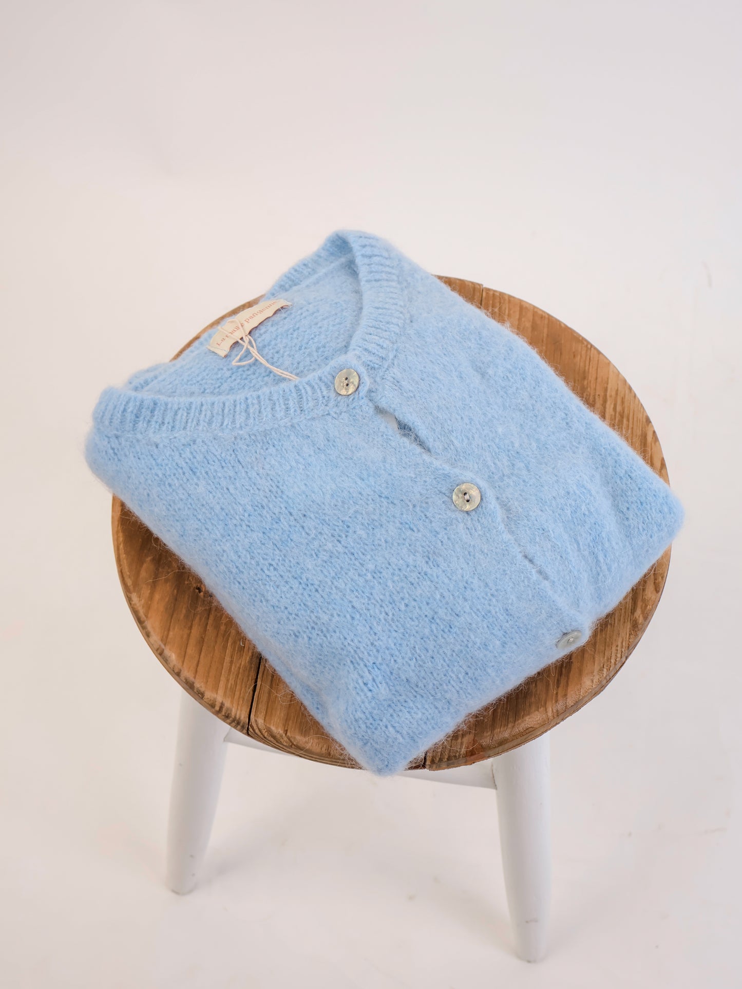 ★ Premium Alpaka Strickjacke Sky