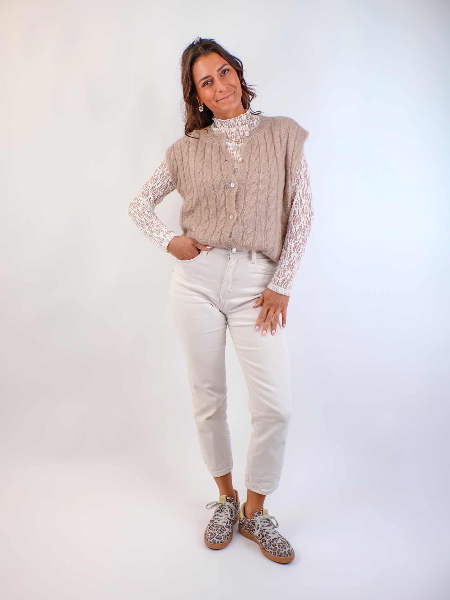 Antonella Strickweste Beige