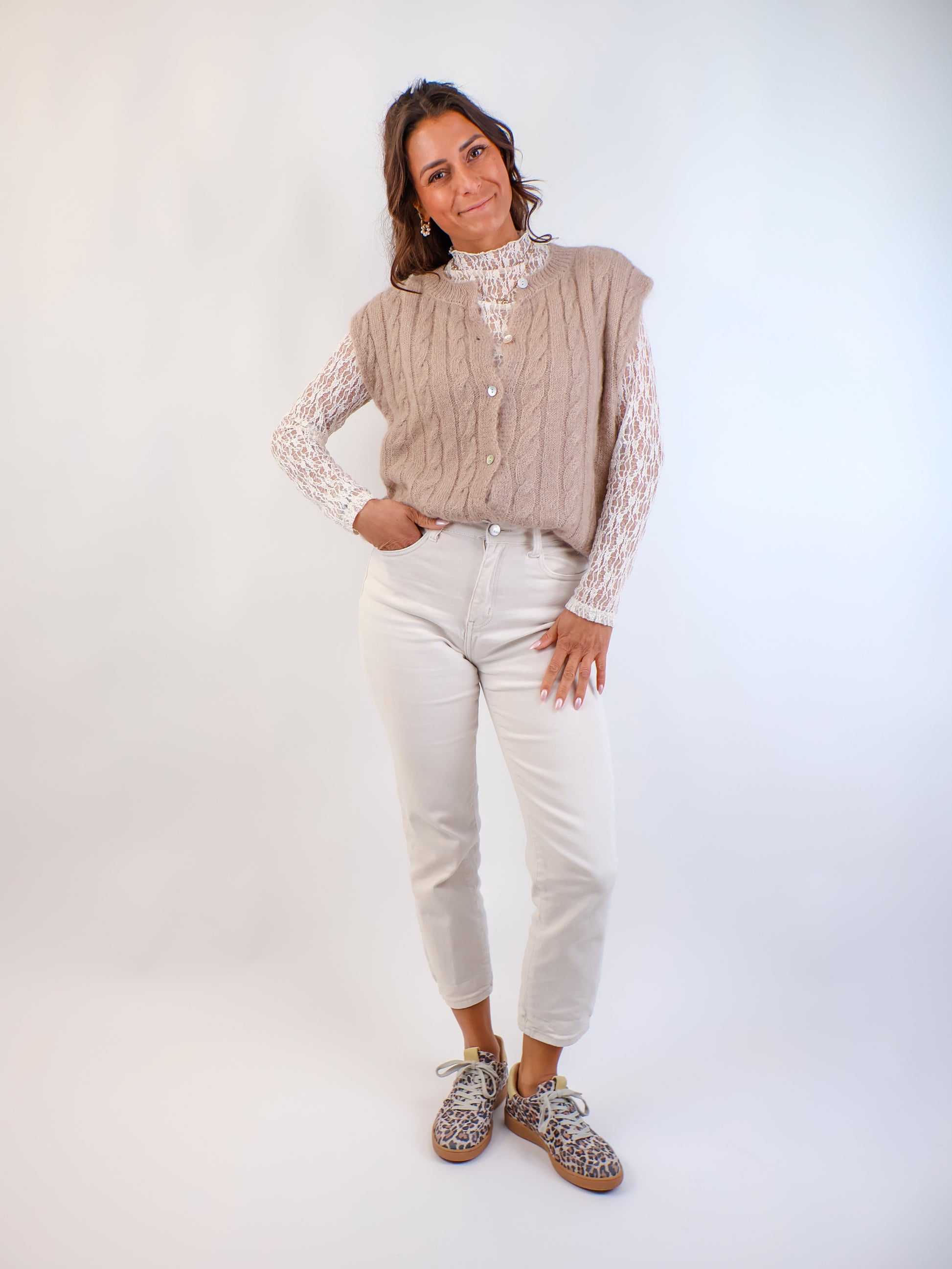 Antonella Strickweste Beige