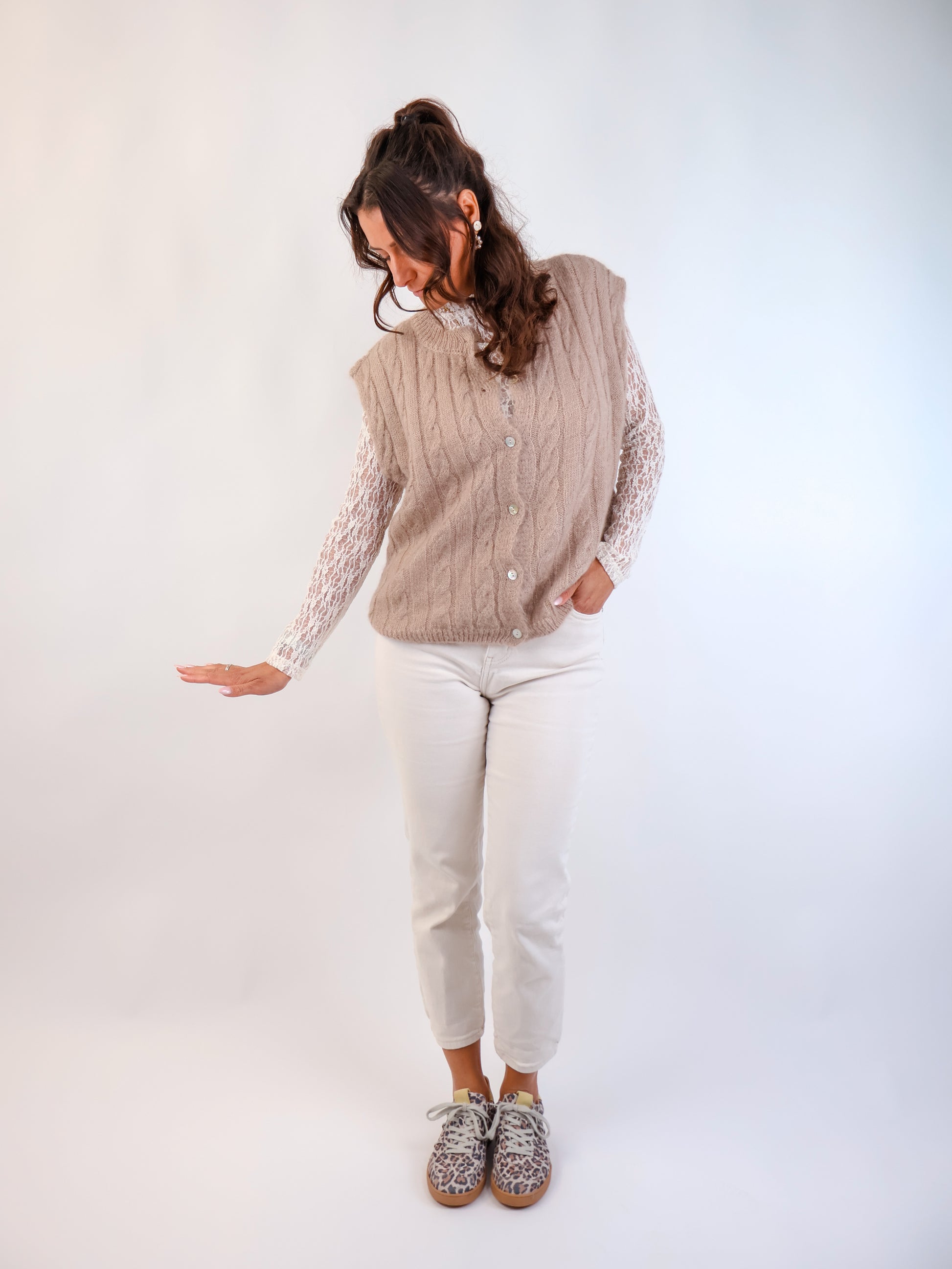 Antonella Strickweste Beige