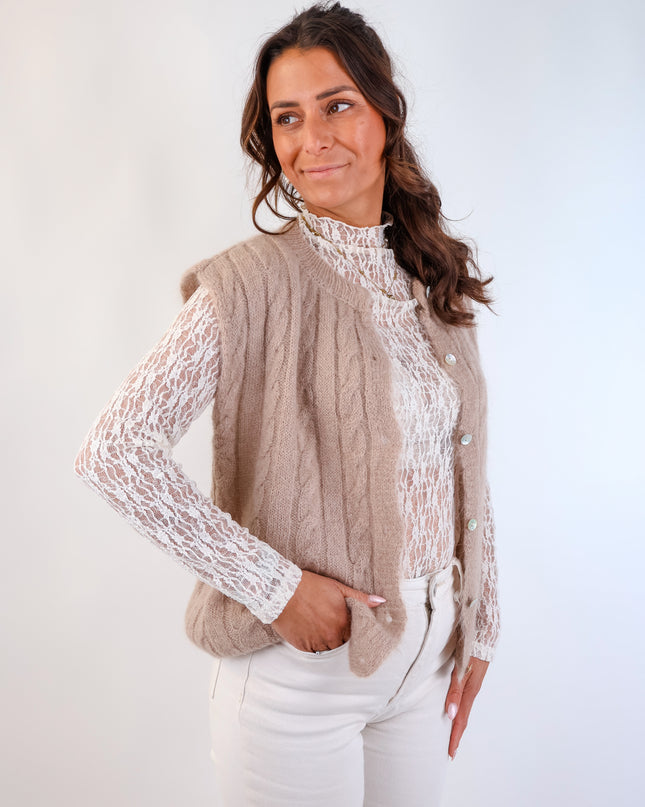 Antonella Strickweste Beige