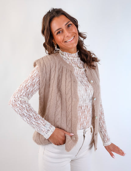 Antonella Strickweste Beige