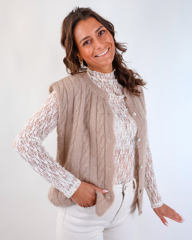 Antonella Strickweste Beige
