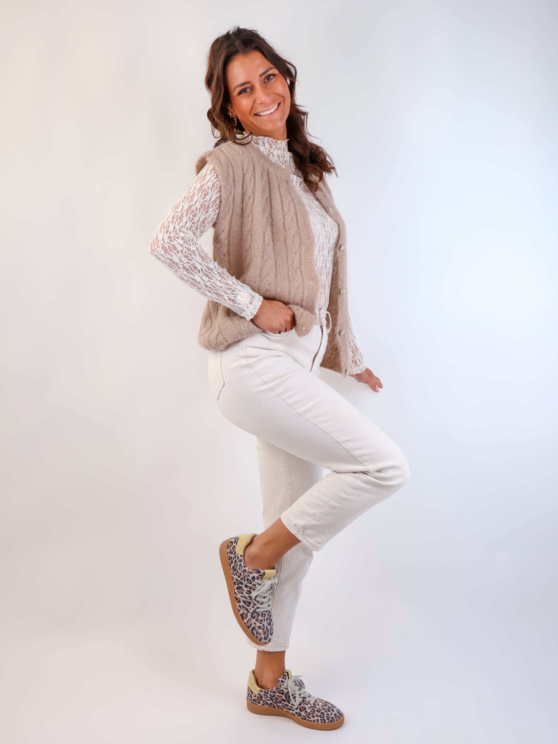 Antonella Strickweste Beige