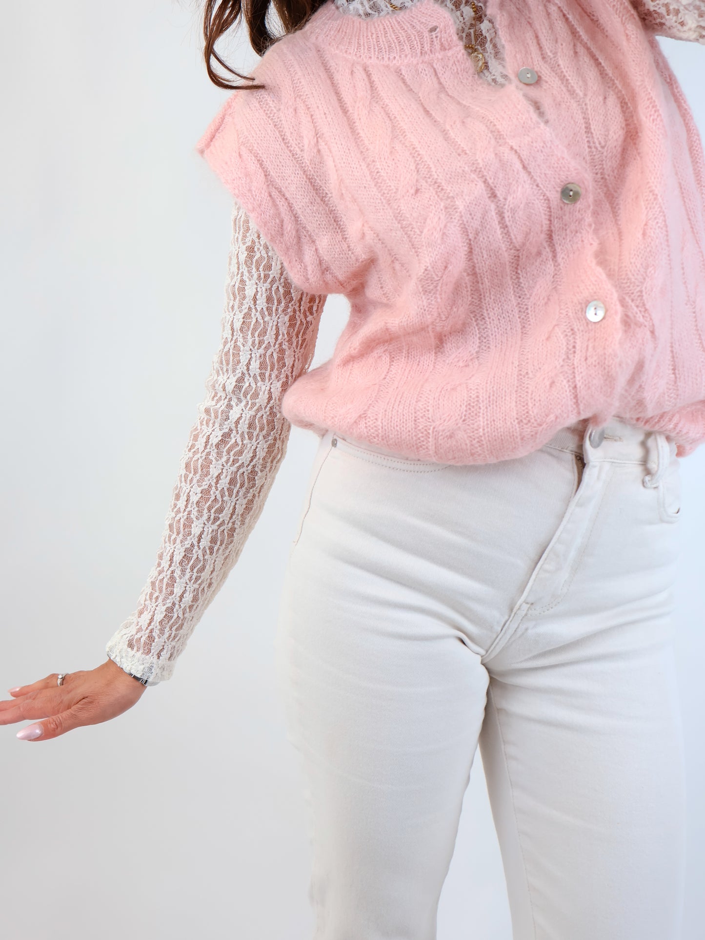 Antonella Strickweste Rosé
