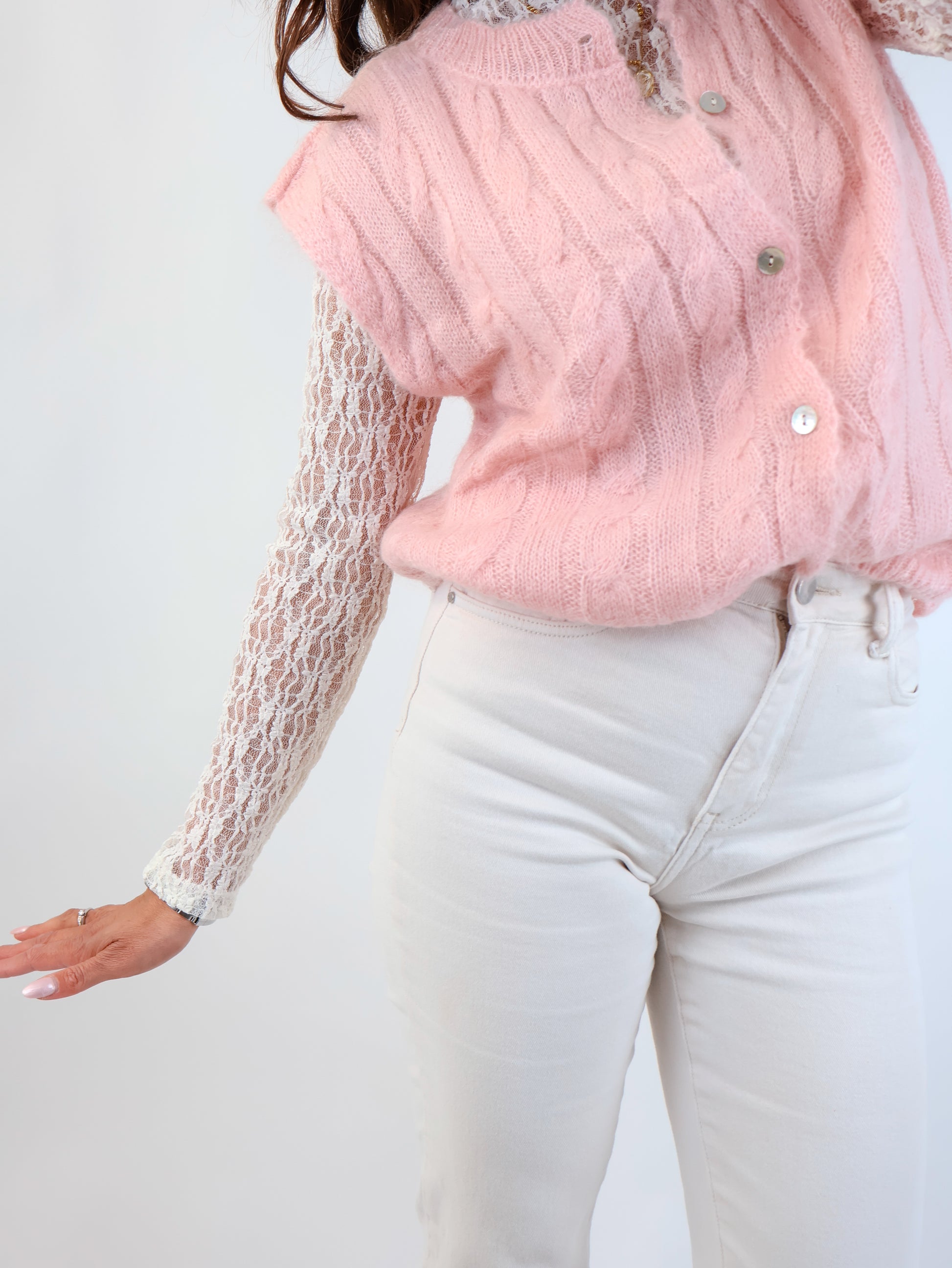 Antonella Strickweste Rosé