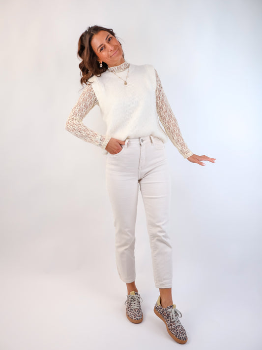 Premium Alpaka Pullunder Offwhite