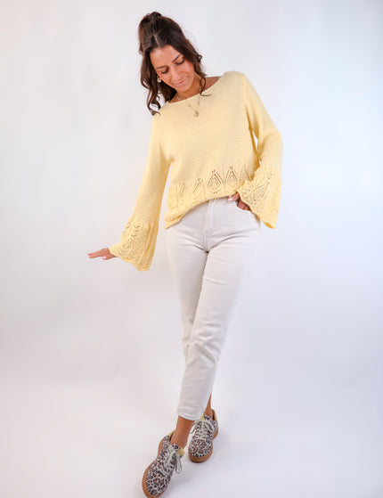 Soller Häckelpullover Butter Yellow