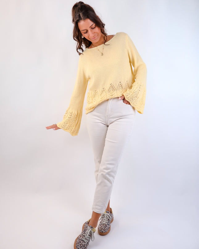 Soller Häckelpullover Butter Yellow