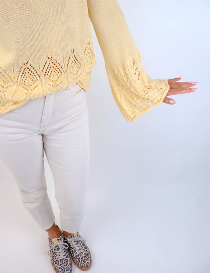Soller Häckelpullover Butter Yellow