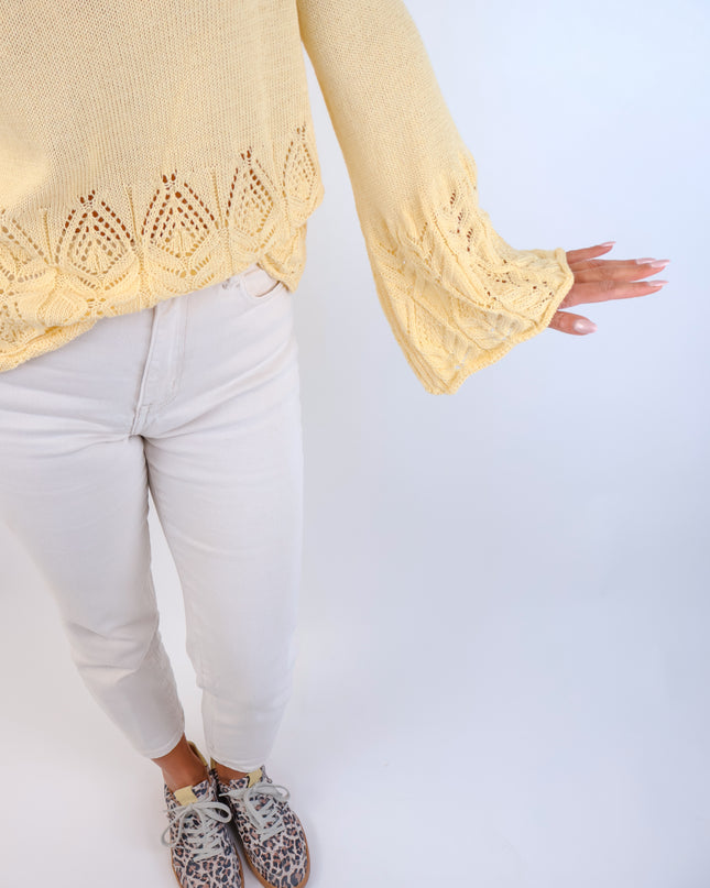 Soller Häckelpullover Butter Yellow