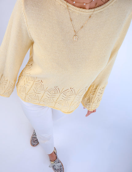 Soller Häckelpullover Butter Yellow