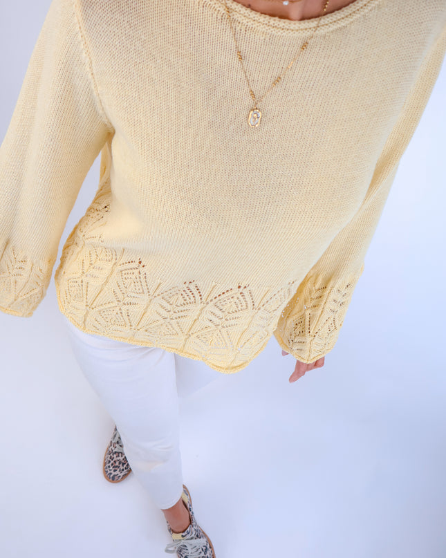 Soller Häckelpullover Butter Yellow