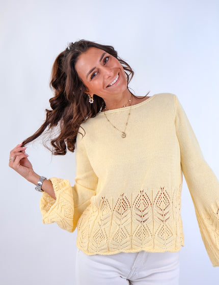 Soller Häckelpullover Butter Yellow