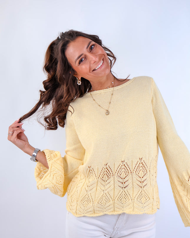 Soller Häckelpullover Butter Yellow