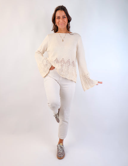 Soller Häckelpullover Creme
