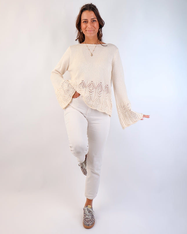 Soller Häckelpullover Creme