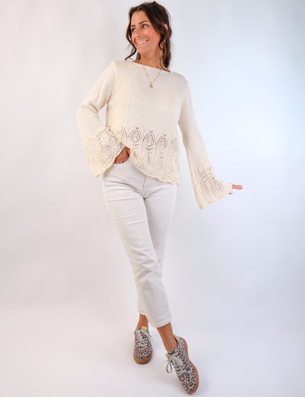 Soller Häckelpullover Creme