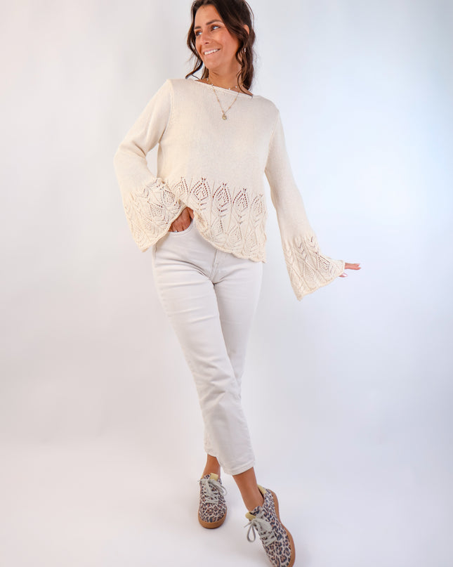 Soller Häckelpullover Creme