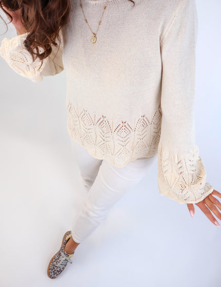 Soller Häckelpullover Creme