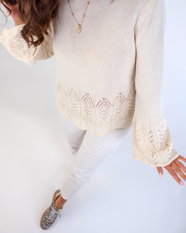 Soller Häckelpullover Creme