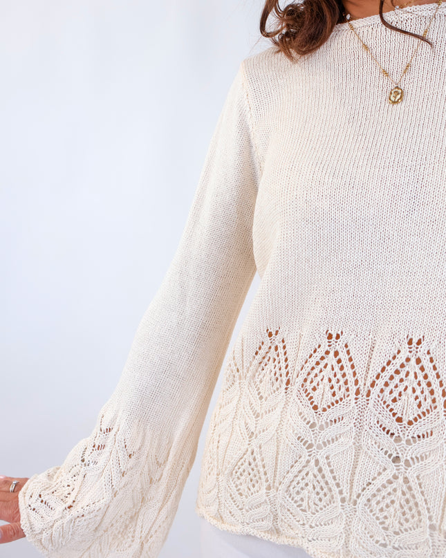 Soller Häckelpullover Creme