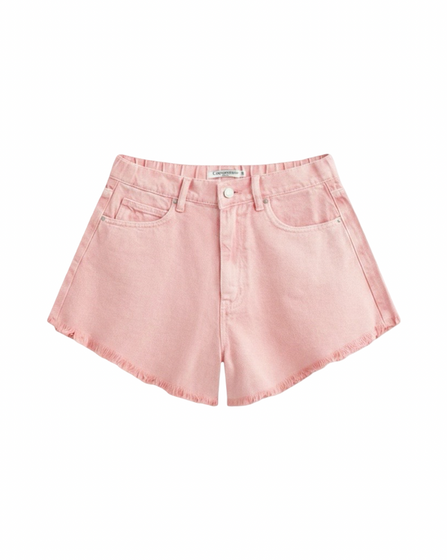 Ausgestellte Jeansshorts Rosa