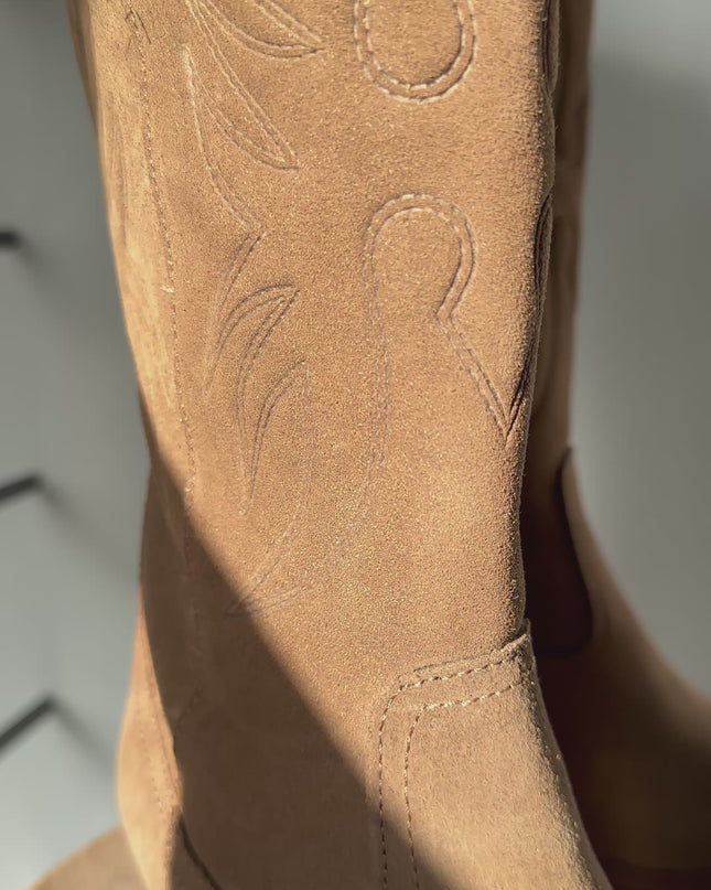 Cowboy Boots Camel - Echtes Leder