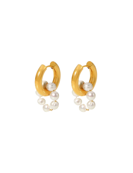 Love Pieces Circle Pearl Ohrringe gold